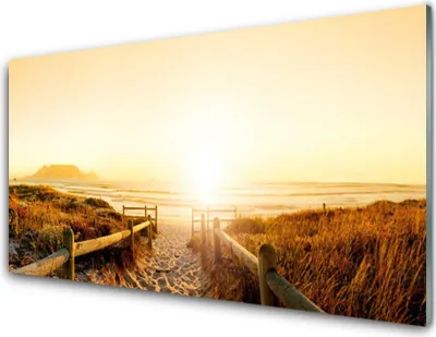 Produktbild von Acrylglasbilder 100x50 Wandbild Druck Fußpfad Landschaft