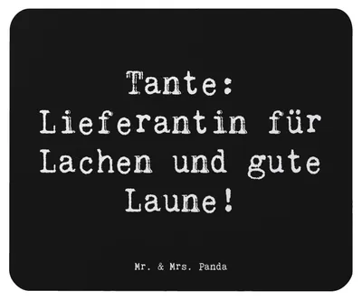 Produktbild von Mr. & Mrs. Panda Mauspad Spruch Tante Lieferantin - Schwarz - Geschenk, pc mousepad, Familie, Verwandtschaft, handgemacht, Neffe, Mouse Pad, Nichte, mousematte, Freude