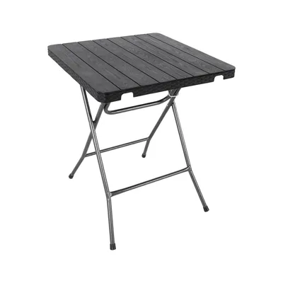 Produktbild von Bistrotisch Gartentisch Klapptisch Kunststoff Holz-Rattan Optik schwarz