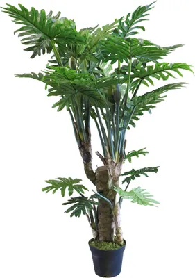Produktbild von artplants.de Fake Pflanze Philodendron Selloum FEICAI, Dekotopf, 190 cm - Künstliche Zimmerpflanze