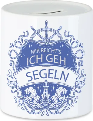 Produktbild von Mir reicht's Ich geh Segeln Spardose  Segler Geschenk Papa Vater Segelboot Katamaran