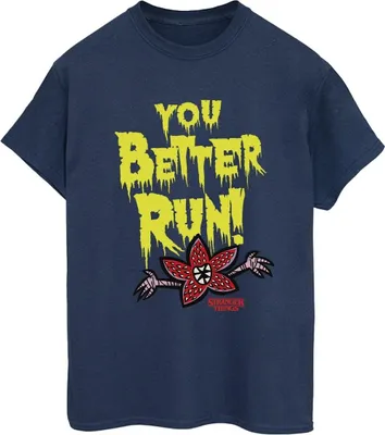 Produktbild von Netflix - "Stranger Things You Better Run" T-Shirt für Damen BI44246 (L) (Marineblau)