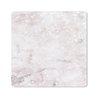 Obrázek produktu pro Podložka pod myš - Mramor - růžová - třpytky - 20x20cm - Podložka pod myš