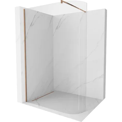 Obrázek produktu pro Mexen Kioto zaoblená sprchová zástěna 100 x 200 cm, průhledné 8 mm, Zlatorůžová - 800-100-101-60-06