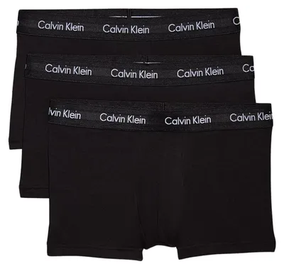 Image de Calvin Klein boxer 3 pack Coton stretch low rise trunks black hommes