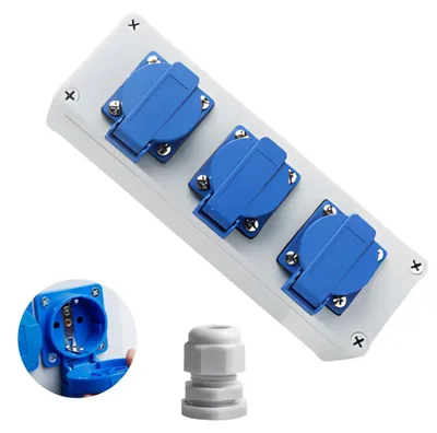 Produktbild von Stromverteiler 16A Baustromverteiler Wandverteiler, Steckdosenverteiler 3 x Schuko 230V Stromverteiler Aussen Wasserdicht IP54 für Innen- und Außeneinsatz Aufputzsteckdose 3 fach Verteilerkasten