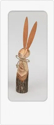 Produktbild von Osterdekoration Oster Hase stehend 34cm aus naturfarbenem Holz