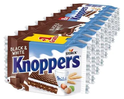 Produktbild von Knoppers Black & White 8er + 1 gratis