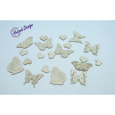 Zdjęcie produktu dla Dekoracja Motyle z drewna naturalnego szer. x wys. 1,5 x 4,5 cm NOWE