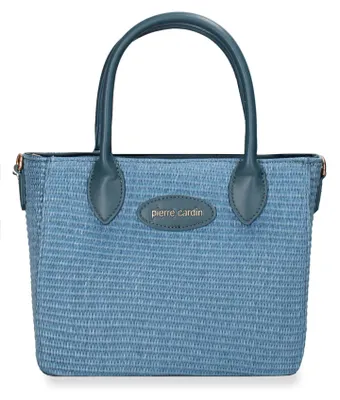 Productafbeelding van Zomerhandtas Pierre Cardin, veganistisch leer, blauw, gevlochten