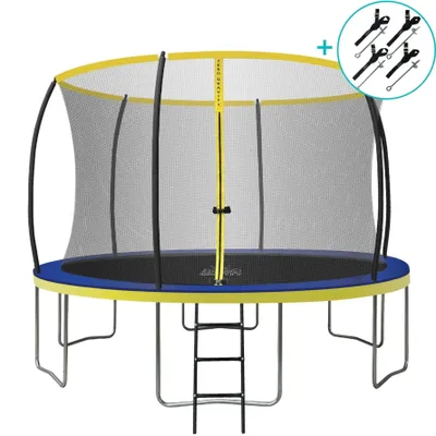Produktbild von ZERO GRAVITY® Trampolin Outdoor Ø 366 cm, GS, Gartentrampolin Komplett-Set mit Bodenanker & Leiter, Sturmsicher in 5 Minuten, Ultima 4 Fun Edition