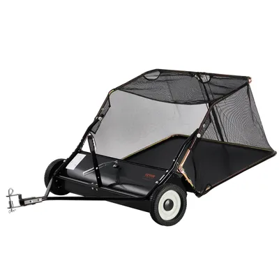Produktbild von VEVOR 42-Zoll-Rasenkehrmaschine zum Hinterherziehen, 12 Kubikfuß große Graskehrmaschine zum Hinterherziehen, robuster Laub- und Grassammler mit Kippseil-Design, einstellbare Kehrhöhe zum Aufsammeln