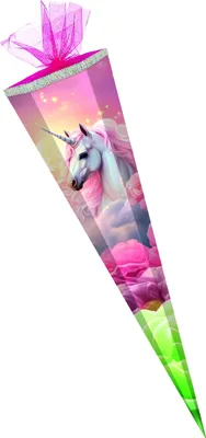 Produktbild von Schultüte / Zuckertüte / 85cm / eckig / "Einhorn"