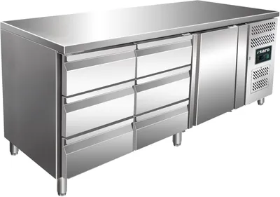 Immagine prodotto di Banco refrigerato Saro KYLJA 3150 con 6 cassetti e 1 anta, 2230x700x890-950mm