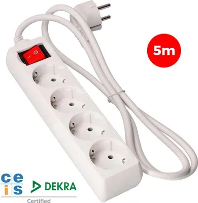 Obrázek produktu pro Prodlužovací kabel se 4 zásuvkami a vypínačem EDM 41064 Schuko (5 m)