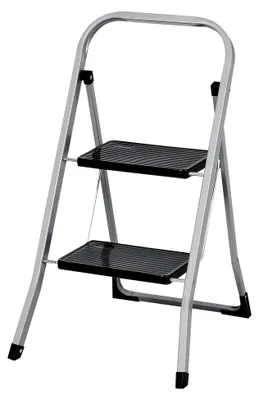 Produktbild von Trittleiter mit 2 Stufen, klappbar bis 150 kg (Silber)