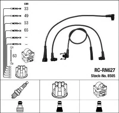 Produktbild von NGK 8505 Zündkabelsatz Zündleitungssatz für RENAULT 21 Stufenheck (L48) 21 Kombi (K48) 21 (B48)