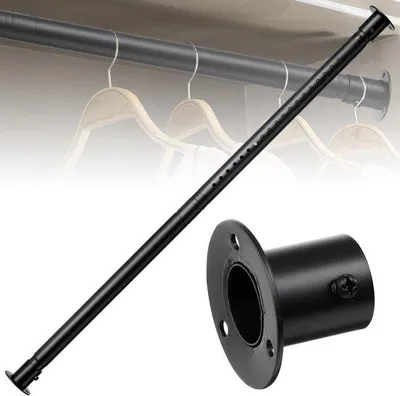 Produktbild von Unyqoos® Ausziehbare Kleiderstange 40–210 cm – Stahl Ø28 mm, rostbeständig, verstellbar, stabile Garderobenstange für Schlafzimmer & Hauswirtschaftsraum