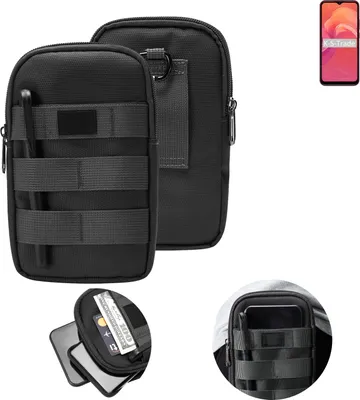Produktbild von K-S-Trade Holster Gürtel Tasche kompatibel mit Doogee X96 Handy Tasche Schutz Hülle dunkel-grau viele Fächer, 1x