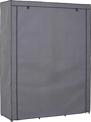 Produktbild von Stoffkleiderschrank Kellerregal Faltkleiderschrank STEVEN, mit 1 Kleiderstange und 9 Regalfächern, inkl. Schutzhülle in grau - 7 verschiedene Aufbauvarianten