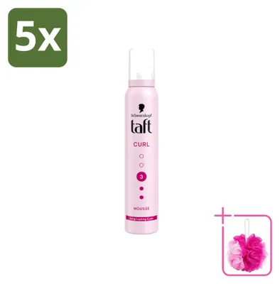 Produktbild von 5 x Taft Curl Haarmousse - 3 - Definierte Locken - 200 ml - Sparpackung - 5 Stücke