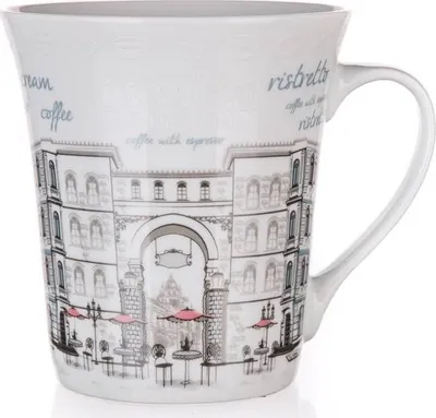 Produktbild von Becher, Kaffeebecher aus Keramik, italienischer Stil Ristretto Weiß 350 ml