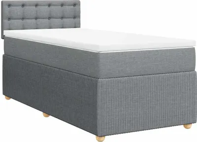 Produktbild von vidaXL Boxspringbett mit Matratze Hellgrau 80x200 cm Stoff