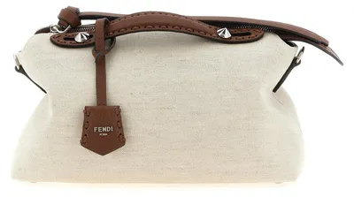 Produktbild von Fendi By The Way Boston Tasche Textil beige Lederbesatz