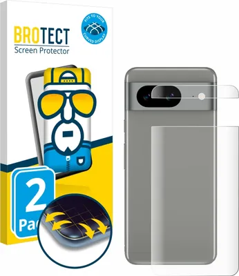 Produktbild von 2x BROTECT Fullscreen Schutzfolie für Google Pixel 8 (Rückseite) Displayschutz Folie Fullcover Klar Transparent