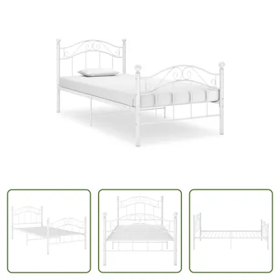 Produktbild von The Living Store Bett Weiß Metall 90x200 cm