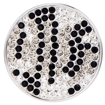 Produktbild von Morella Damen Coin 33 mm Zirkoniastein-Muster schwarz-silber-grau