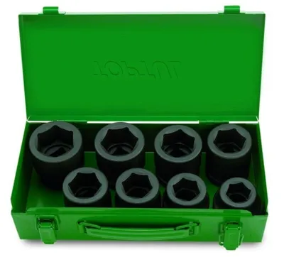 Image de Ensemble de douilles à cliquet TOPTUL GDAD0803, en acier chromo-molybdène, avec coffret métallique
