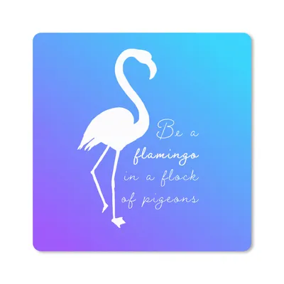 Produktbild von MuchoWow® Mauspad Mousepad Flamingo - Scherenschnitt - Briefe - Zitate 20x20 cm - Mousepads - Maus Mat - Pad - Mausunterlage - Desk Mat - Bureauartikeln