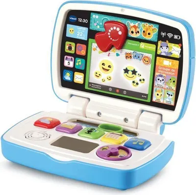 Immagine prodotto di Computer portatile interattivo per bambini VTECH Baby Ordi des Découvertes, blu, giocattolo educativo, batterie incluse