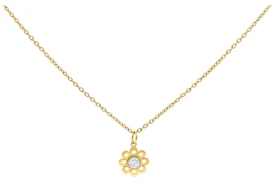 Produktbild von Wildcat Halskette - Crystal Flower Kette - Gold - Chirurgenstahl 316L - wasserfest, langlebig, hautverträglich, Gold-Kristallklar