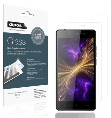 Produktbild von 2x Schutzfolie für Myria Fit - Anti-Shock 9H Folie dipos Glass Kunststoffglas