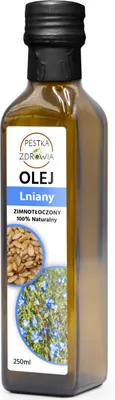 Zdjęcie produktu dla Olej LNIANY PestkaZdrowia Zimno Tłoczony Świeży Omega-3 Budwig Dieta 250 ml