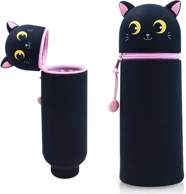 Produktbild von Weiches Silikon Etui, 2in1, schwarz, Katze, für Mädchen und Jungen