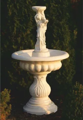 Produktbild von Casa Padrino Barock Vogeltränke Brunnen Frau Sandfarben Ø 79 x H. 146 cm - Garten Deko