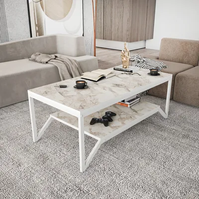 Image de Skye Decor, Flora - White, tables basses, blanc, 120 x 45,8 x 60 cm