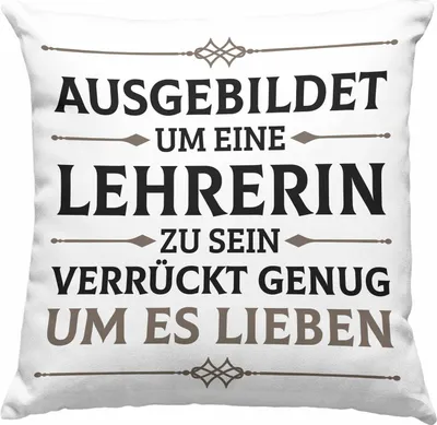Produktbild von Trendation - Lehrerin Geschenk Deko-Kissen mit Füllung 40x40 Geschenkidee Lustig Danke Grundschullehrerin Sprüche (Grün)