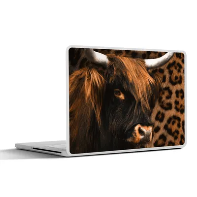 Produktbild von MuchoWow® Laptop Aufkleber Sticker Cover Pantherdruck - Schottischer Highlander - Design 31x22.5 cm - Laptop-Deko