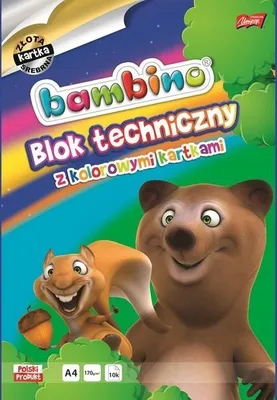 Zdjęcie produktu dla Blok techniczny A4 kolorowy 10k Bambino