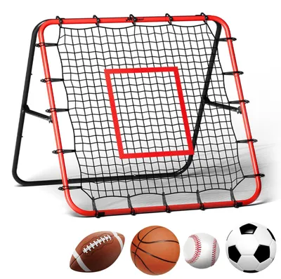 Immagine prodotto di Rete per rimbalzo da calcio, 39,4 x 39,3 pollici, angolo regolabile, per l'allenamento