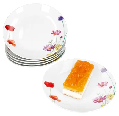 Immagine prodotto di set di 6 piatti da torta Marie in porcellana 6 persone dessert colazione piatto fiori