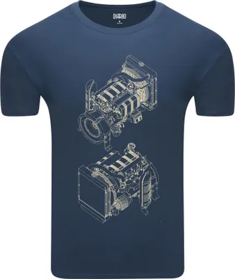 Zdjęcie produktu dla T-shirt męski Diarbo z nadrukiem silnika wysokoprężnego denim rozmiar L