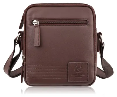 Produktbild von Herren Umhängetasche aus braunem Leder klassisch urban Paolo Peruzzi AY-27-BR