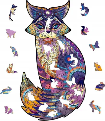 Zdjęcie produktu dla Puzzle drewniane kot 200el 19x35cm układanka 3D prezent antystresowy