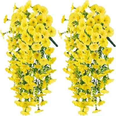 Produktbild von 2 Stück 75 cm Kunstpflanze Hängepflanze - Künstlicher Efeuranke - UV-beständig - für Veranda, Terrasse, Garten, Balkon, Herbstdekoration