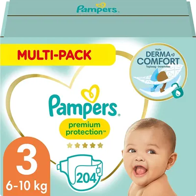 Produktbild von Pampers Premium Protection, Junge/Mädchen, 5 kg, 9 kg, Grün, Gelb, Velcro, 12 h